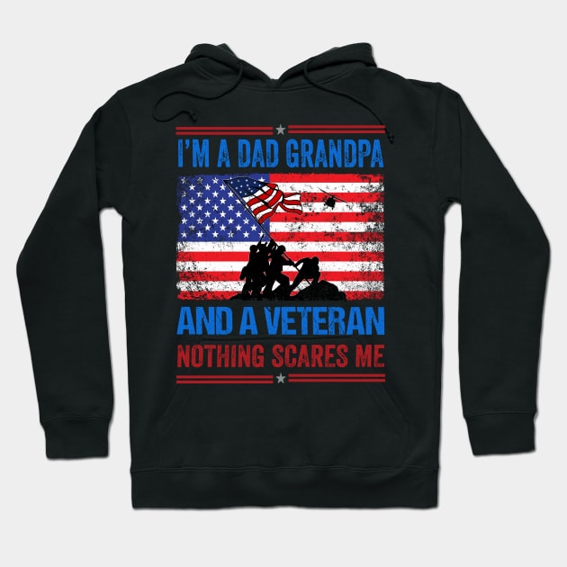 I'm A Dad Grandpa And A Veteran Nothing Scares Me Hoodie by Benzii-shop 